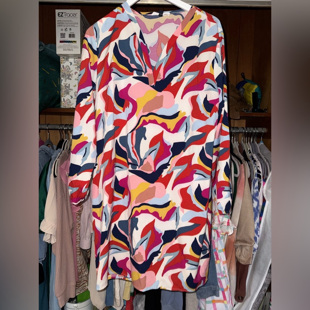 Colorful Abstract Print Dress